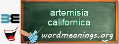 WordMeaning blackboard for artemisia californica